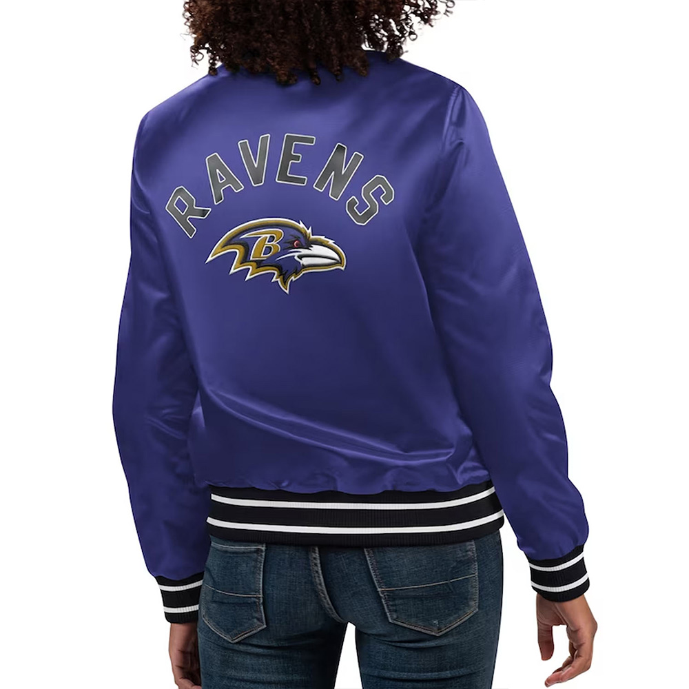 Full Count Baltimore Ravens Purple Satin Jacket - Image 2