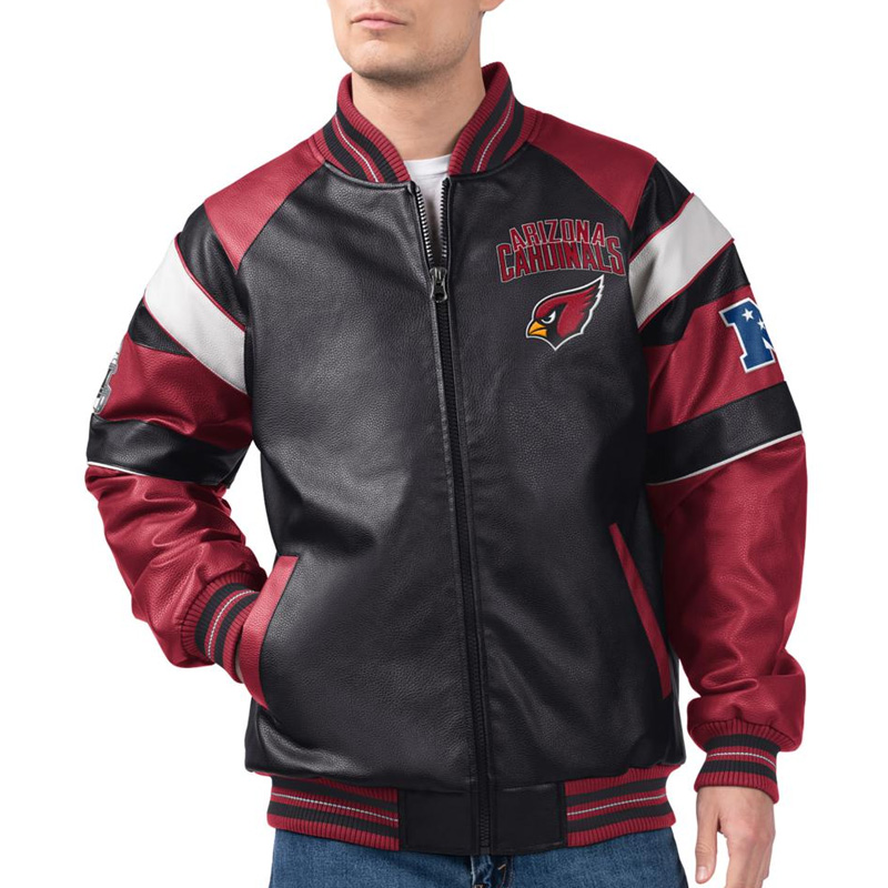 Arizona Cardinals G-III Faux Varsity Leather Jacket