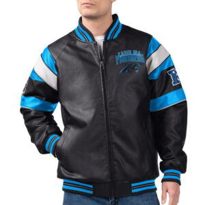 Carolina Panthers G-III Faux Varsity Leather Jacket
