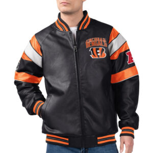 Cincinnati Bengals G-III Faux Varsity Leather Jacket