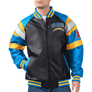 Los Angeles Chargers G-III Faux Varsity Leather Jacket