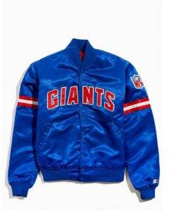 Giants New York Blue and White Satin Jacket