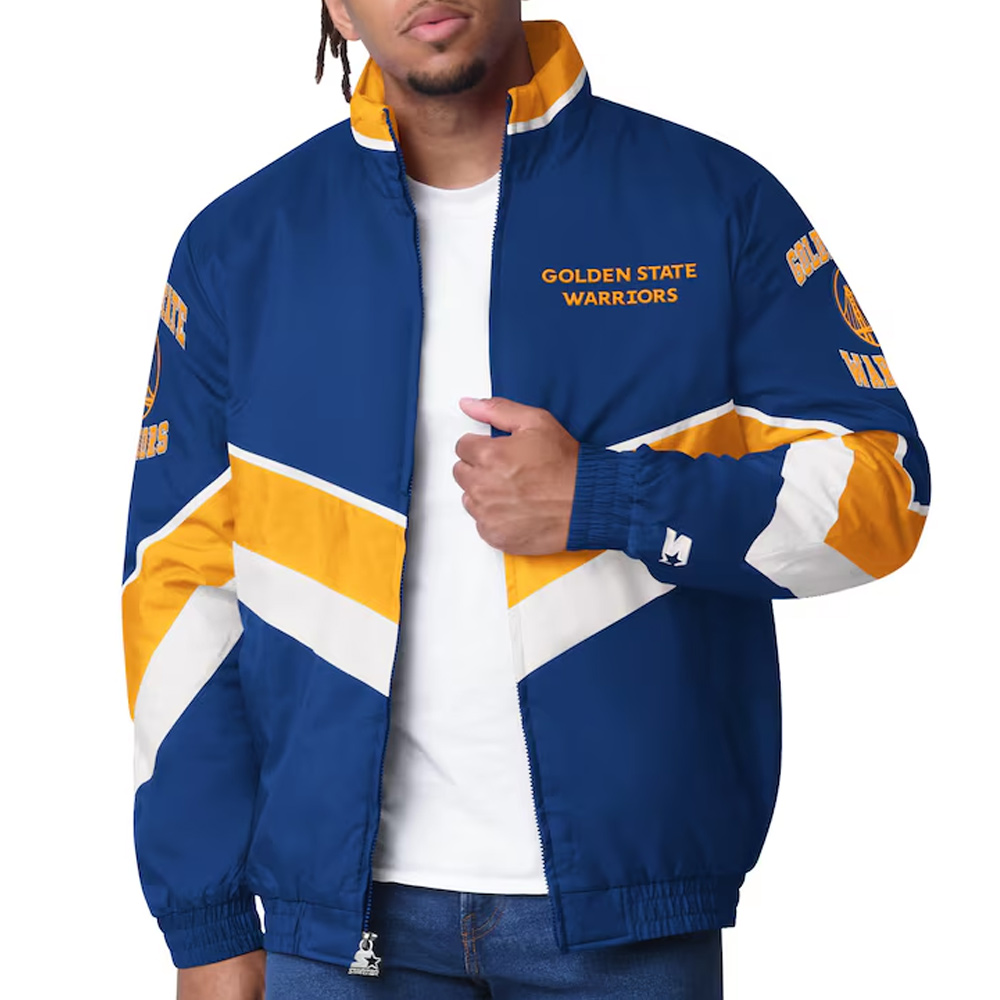 Golden State Warriors Captain Royal Varsity Satin Jacket