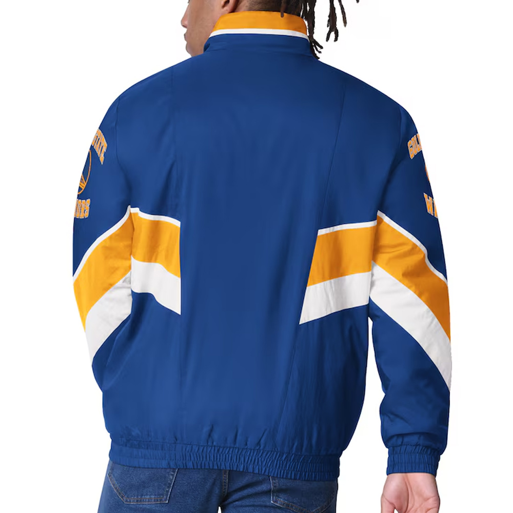 Golden State Warriors Captain Royal Varsity Satin Jacket - Image 2