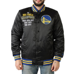 Golden State Warriors Champions Black Satin Jacket