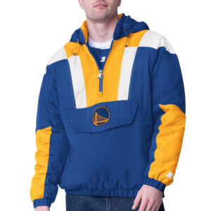 Royal/Gold Golden State Warriors Charger Half-Zip Pullover Jacket