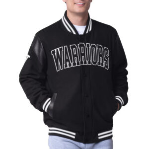 Golden State Warriors Clutch Hitter Black Varsity Jacket