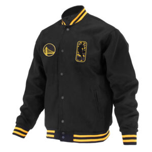 Golden State Warriors Logoman Shadow Black Varsity Jacket
