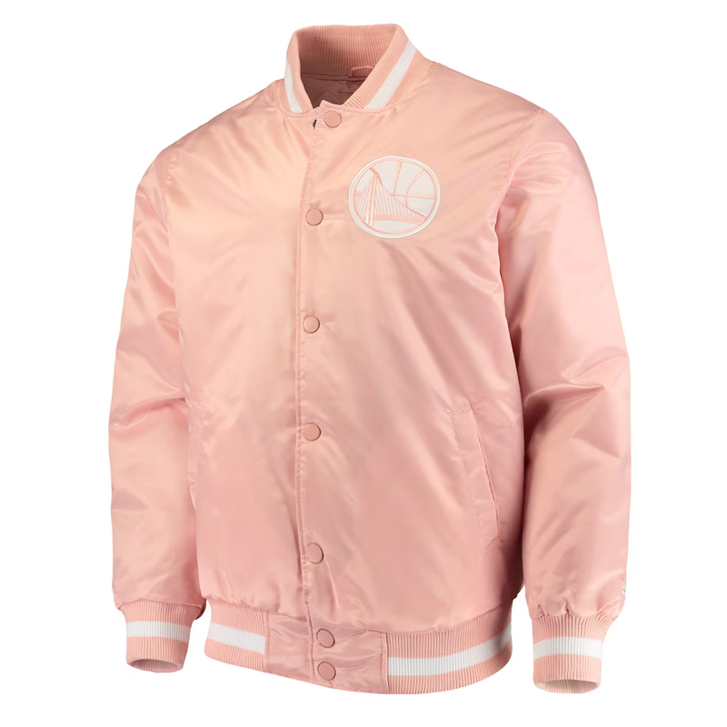 Golden State Warriors Pink Satin Jacket