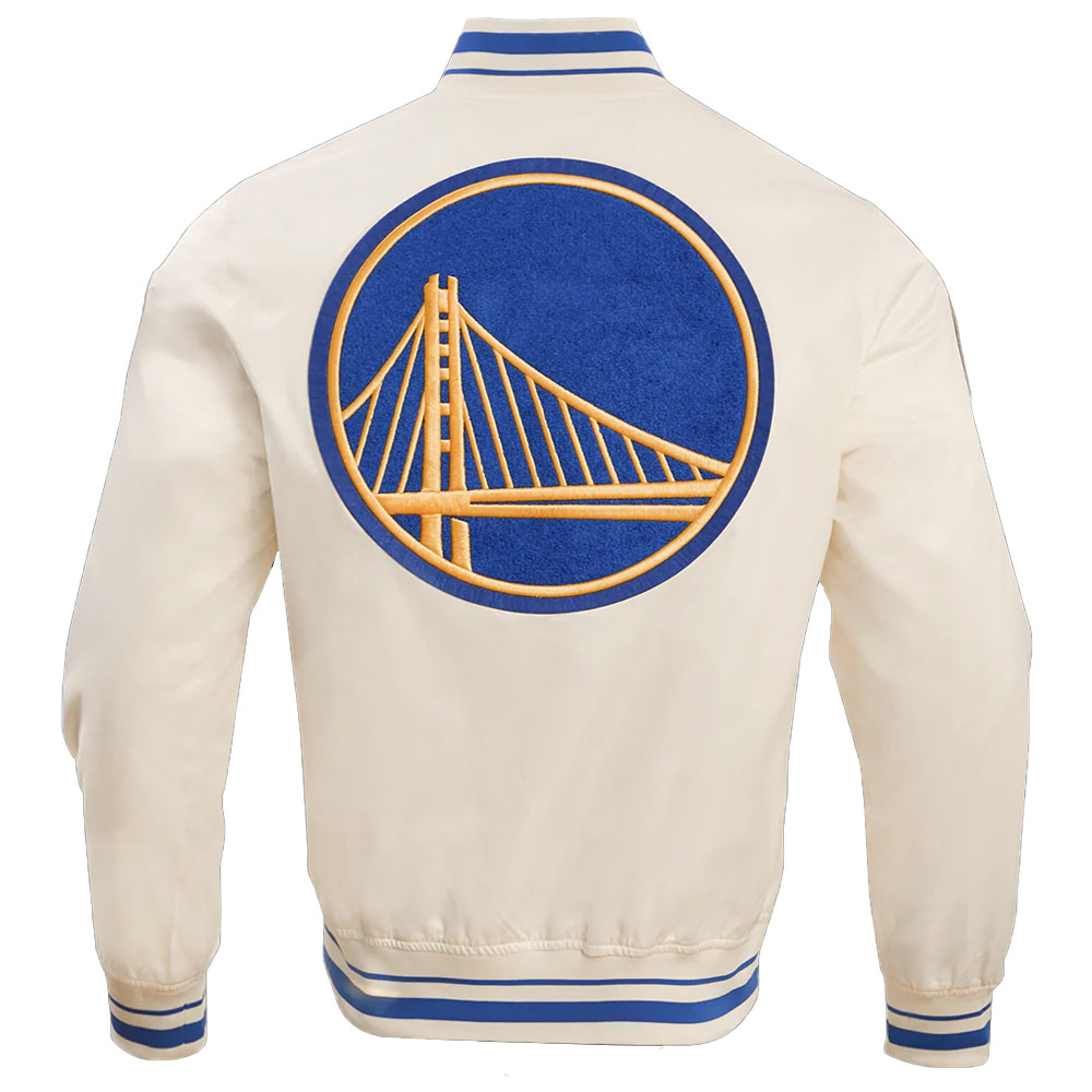 Golden State Warriors Retro Classic Rib Jacket - Image 3