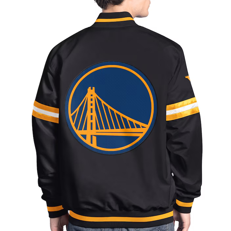Golden State Warriors Scout Varsity Satin Jacket - Image 2