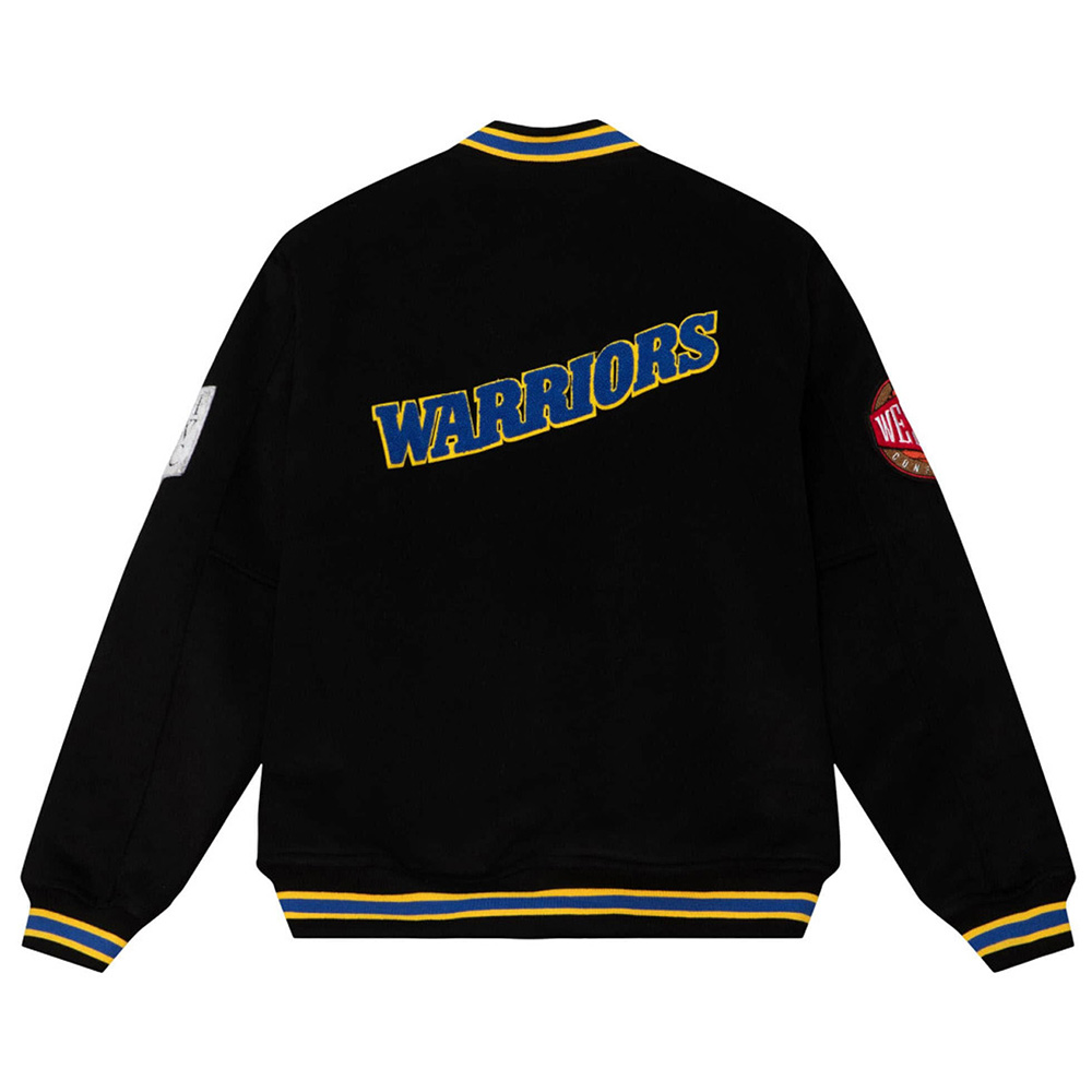 Golden State Warriors Varsity Black Wool Jacket - Image 2