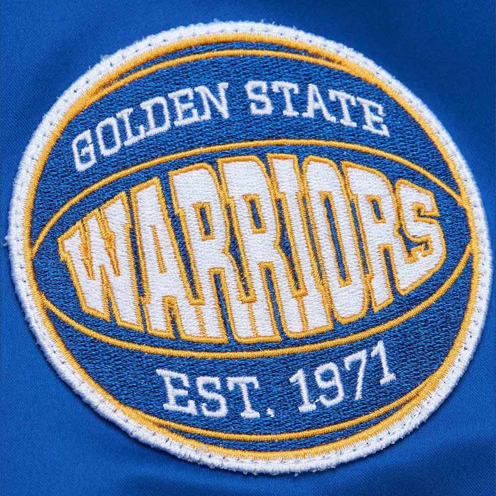 Golden State Warriors Vintage Logo Royal Lightweight Satin Jacket - Image 3