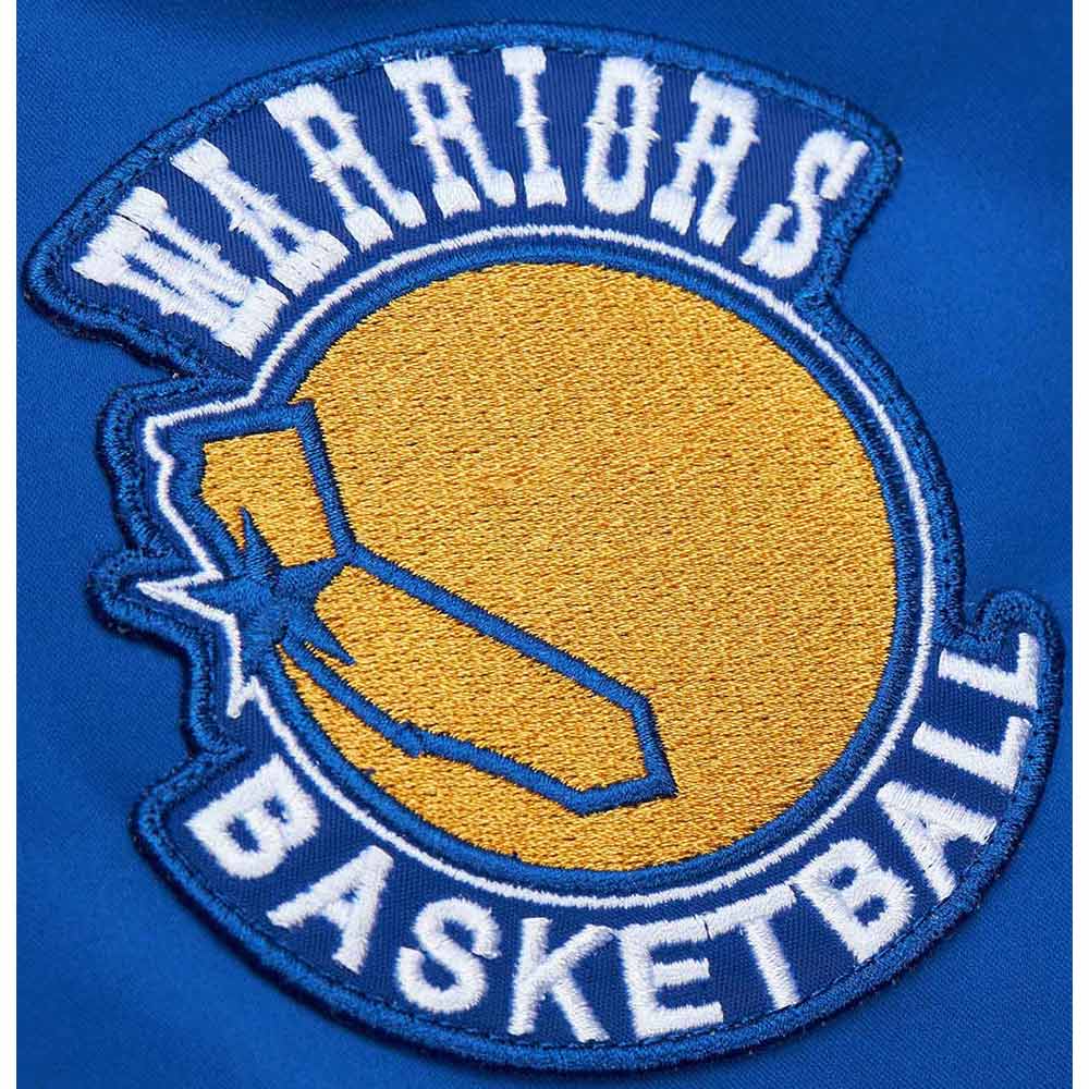 Golden State Warriors Vintage Logo Royal Lightweight Satin Jacket - Image 4
