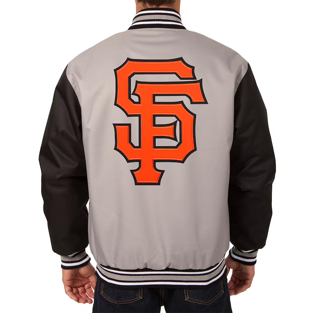 Gray/Black Youth San Francisco Giants Poly Twill Jacket - Image 2