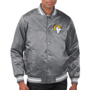 Locker Room LA Rams Gray Satin Jacket