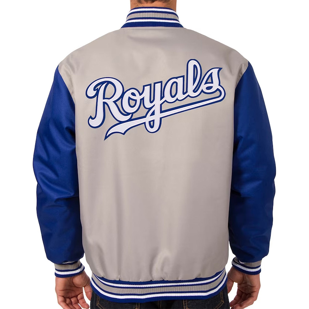 Kansas City Royals Poly Twill Gray/Royal Jacket - Image 2