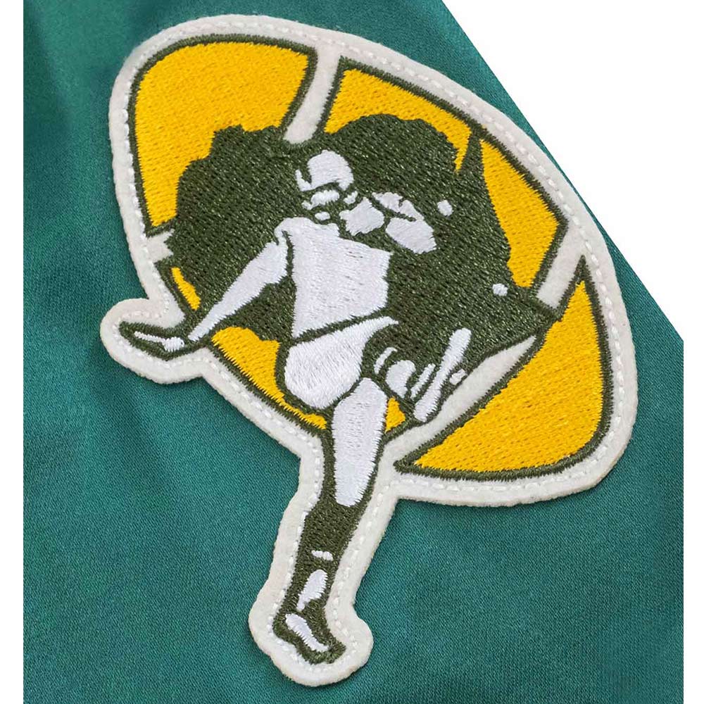 Green Bay Packers Green Satin Windbreaker - Image 4