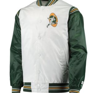White/Green Green Bay Packers Historic Renegade Satin Jacket
