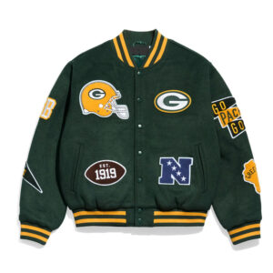 Green Bay Packers Pennant Green Varsity Wool Jacket