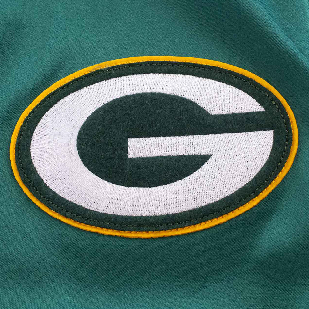 Green Bay Packers Green Satin Windbreaker - Image 3