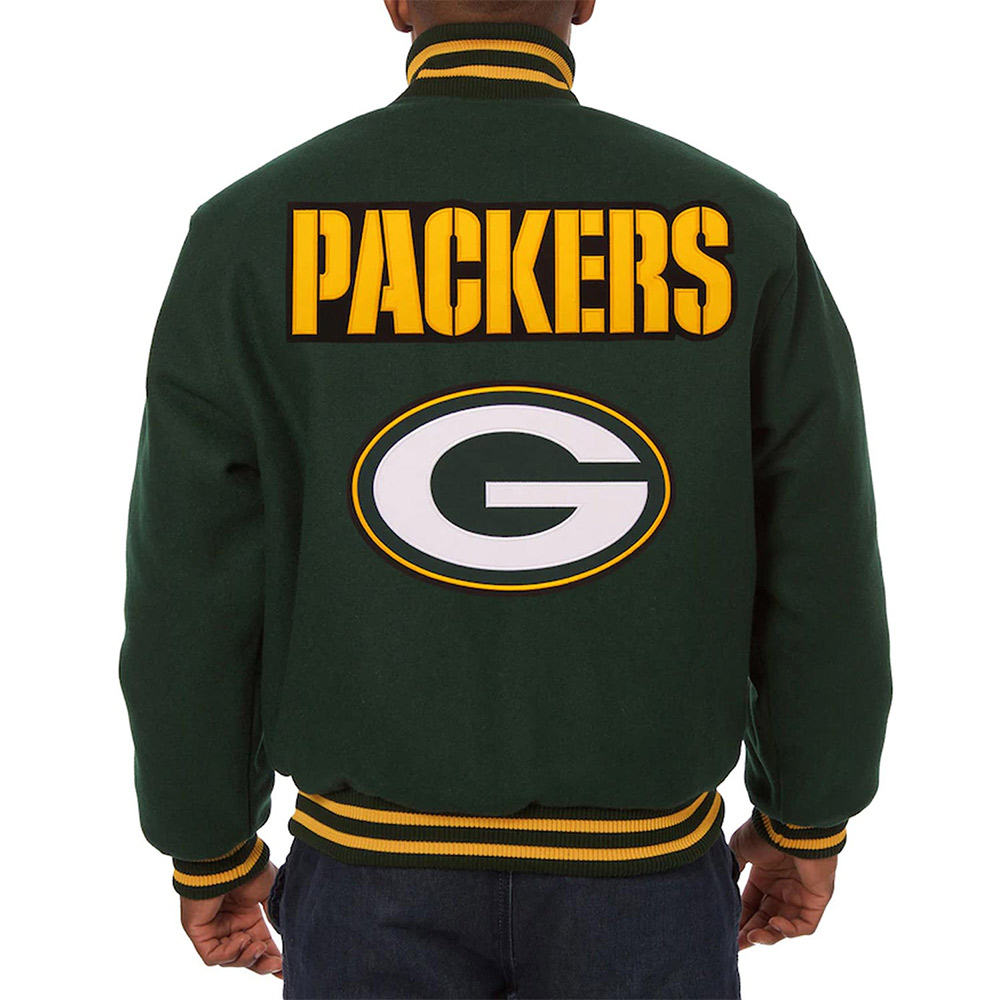 Green Bay Packers Varsity Green Wool Jacket - Image 2