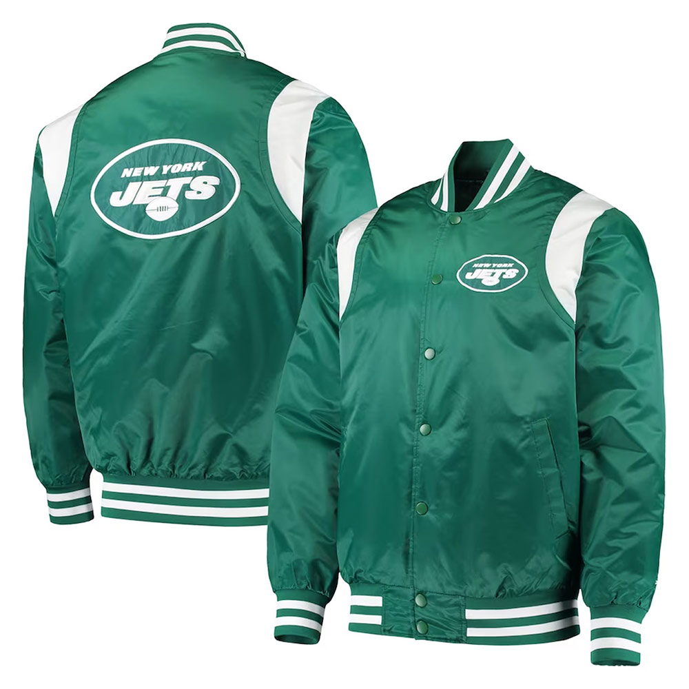 NY Jets Prime Time Green Satin Jacket - Image 3