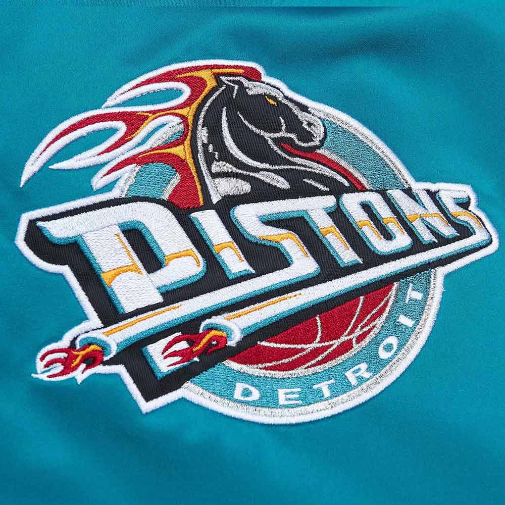 Detroit Pistons Heavyweight Aqua Satin Jacket - Image 6