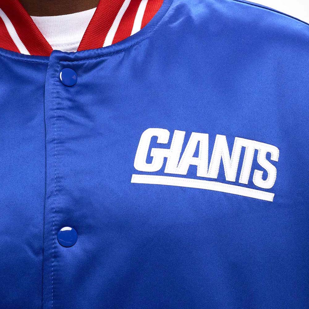 NY Giants Heavyweight Royal Satin Jacket - Image 4