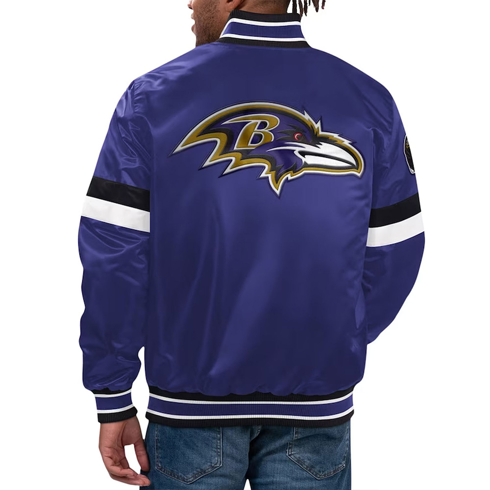 Home Game Baltimore Ravens Purple Satin Jacket - Image 2