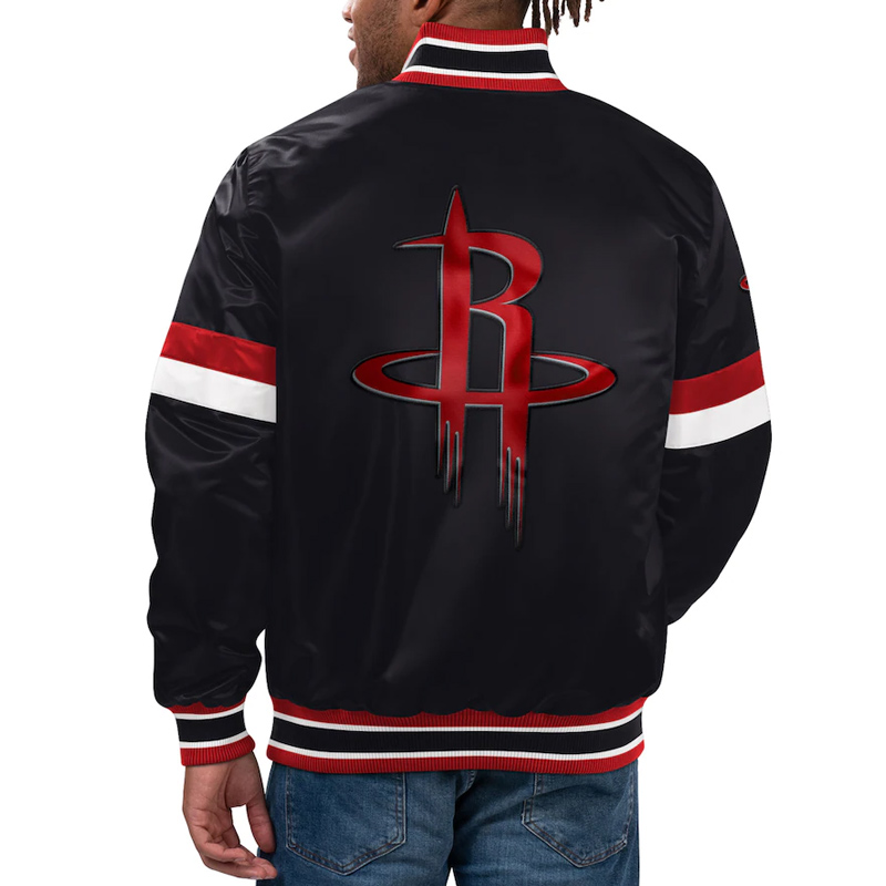 Home Game Houston Rockets Black Satin Jacket - Image 4