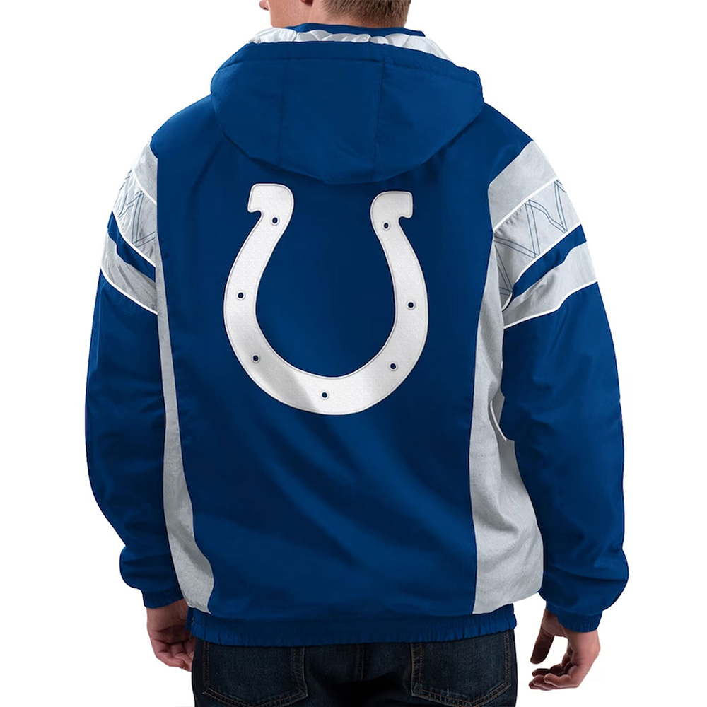 Home Team Indianapolis Colts Royal/Gray Half-Zip Hoodie Jacket - Image 2