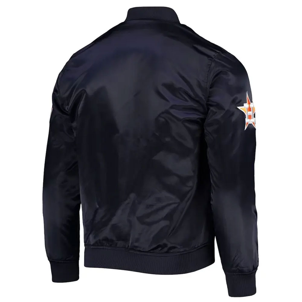 Wordmark Houston Astros Bomber Satin Jacket - Image 4