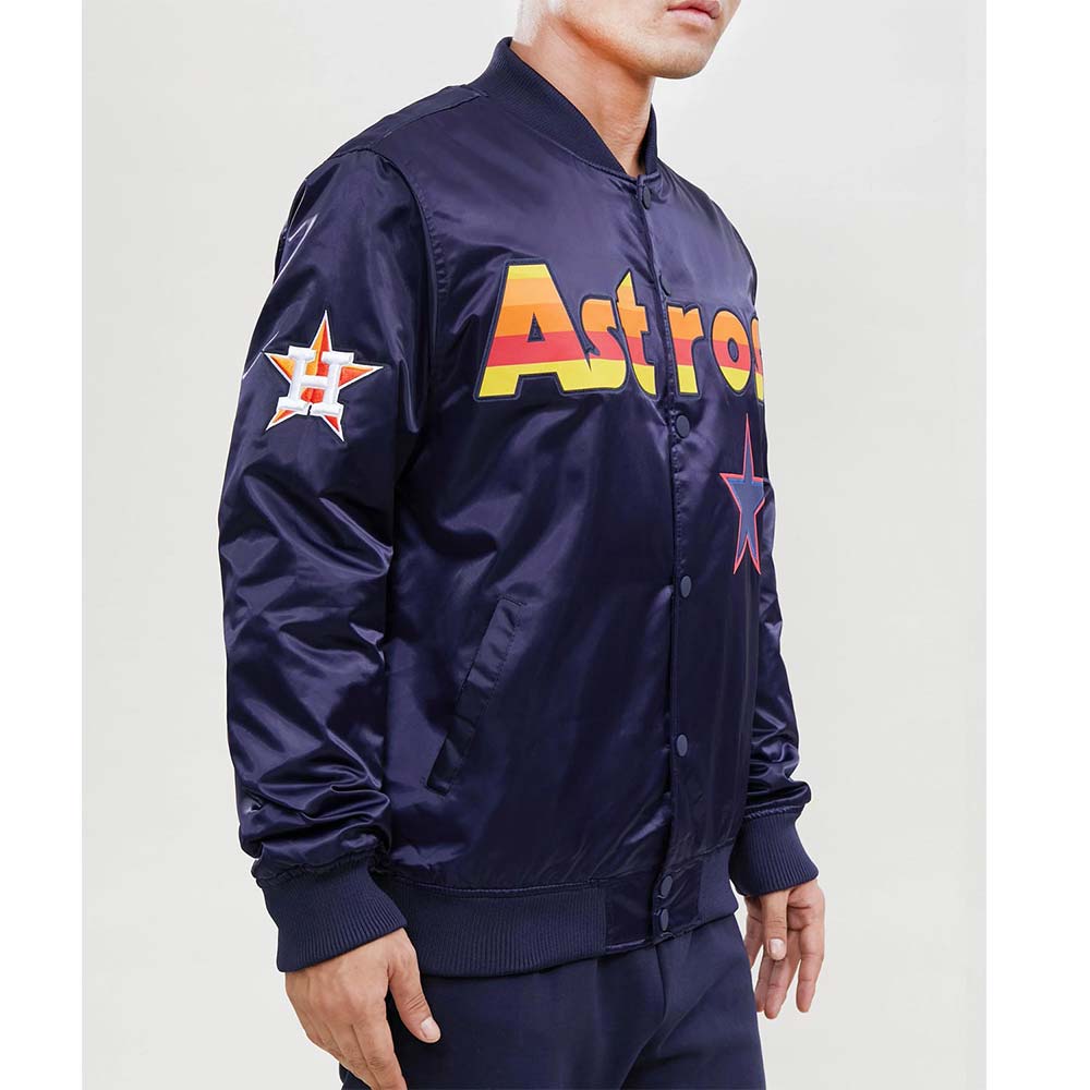 Wordmark Houston Astros Bomber Satin Jacket - Image 5