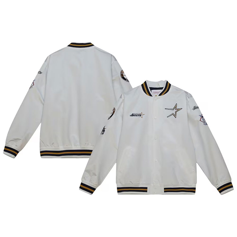 Houston Astros City Collection White Varsity Satin Jacket - Image 3
