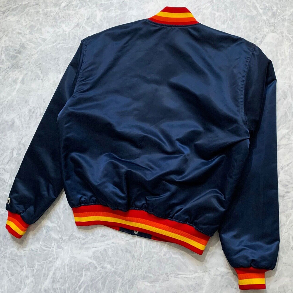 Houston Astros 1980s Bomber Satin Jacket - Image 4