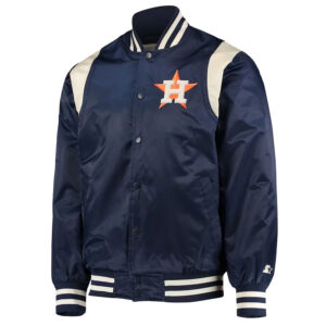 Houston Astros Navy/Cream Vintage Varsity Satin Jacket
