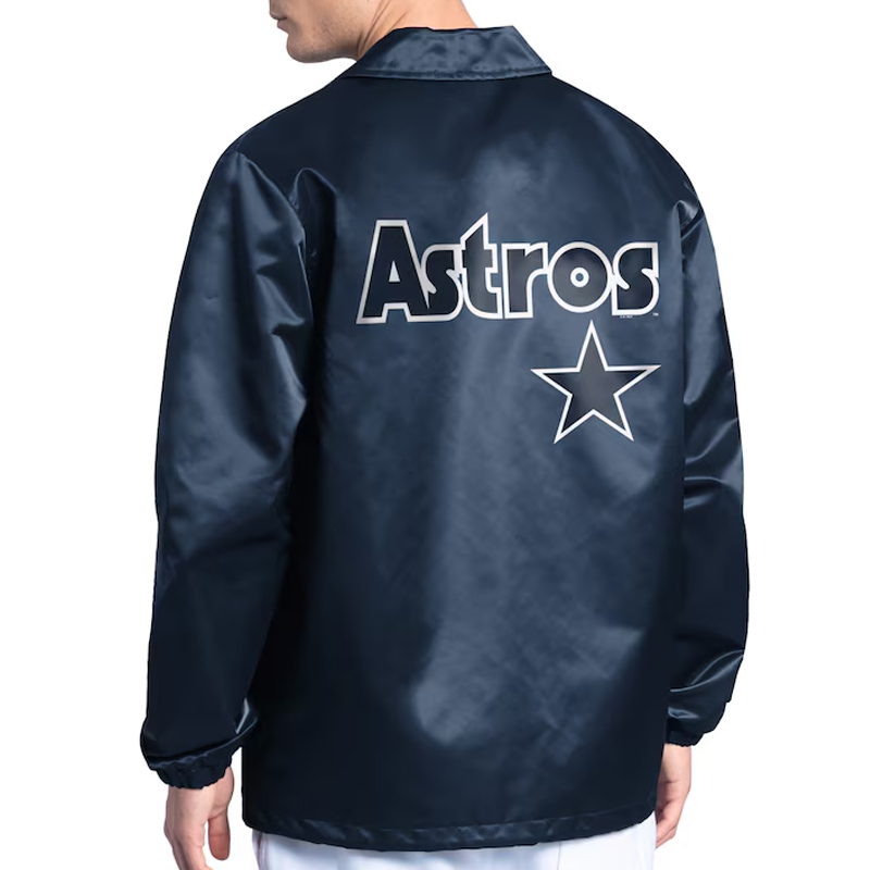 Houston Astros Point Man Coaches Navy Jacket - Image 2