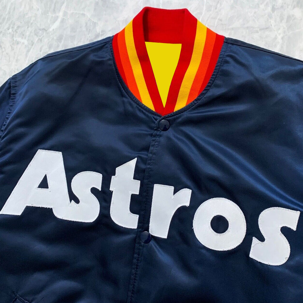 Houston Astros 1980s Bomber Satin Jacket - Image 5