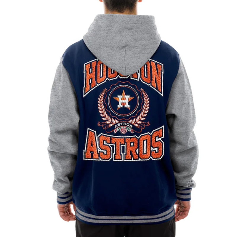 Throwback Prep Houston Astros Navy Hoodie Jacket - Image 5