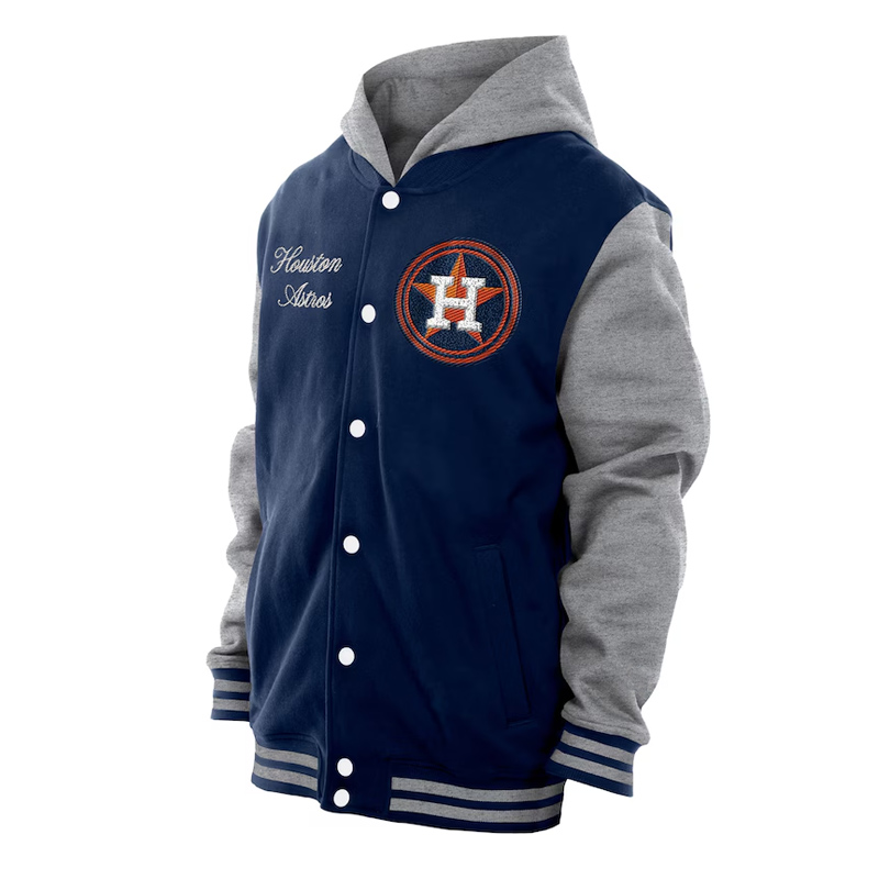Throwback Prep Houston Astros Navy Hoodie Jacket