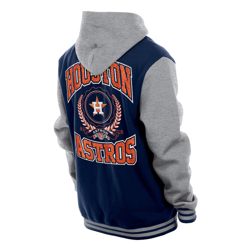 Throwback Prep Houston Astros Navy Hoodie Jacket - Image 2
