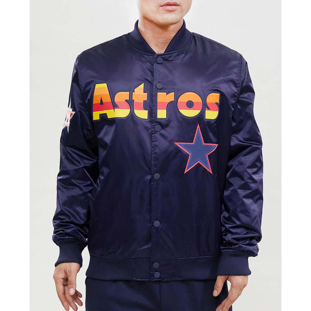 Wordmark Houston Astros Bomber Satin Jacket