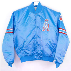 90's Houston Oilers Blue Satin Jacket