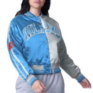 Houston Oilers Zone Blitz Light Blue/Silver Jacket