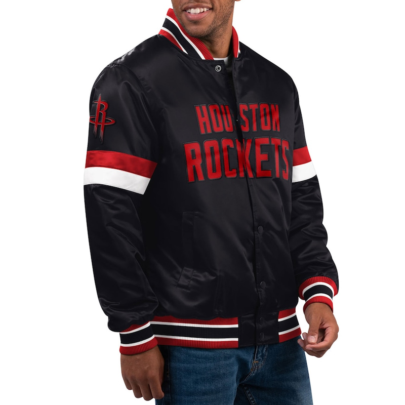 Home Game Houston Rockets Black Satin Jacket - Image 2