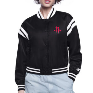 Houston Rockets Printed Logo Varsity Satin Jacket