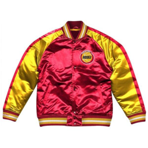 Houston Rockets Red and Gold Varsity Satin Jacket