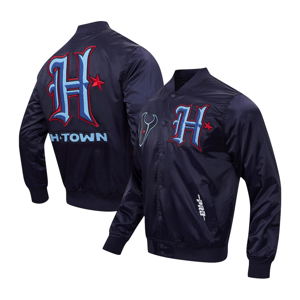 Houston Texans H-Town Navy Satin Jacket - Image 5
