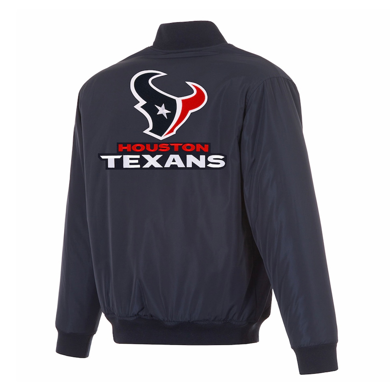Houston Texans Navy/Red Full-Zip Reversible Flight Jacket - Image 3